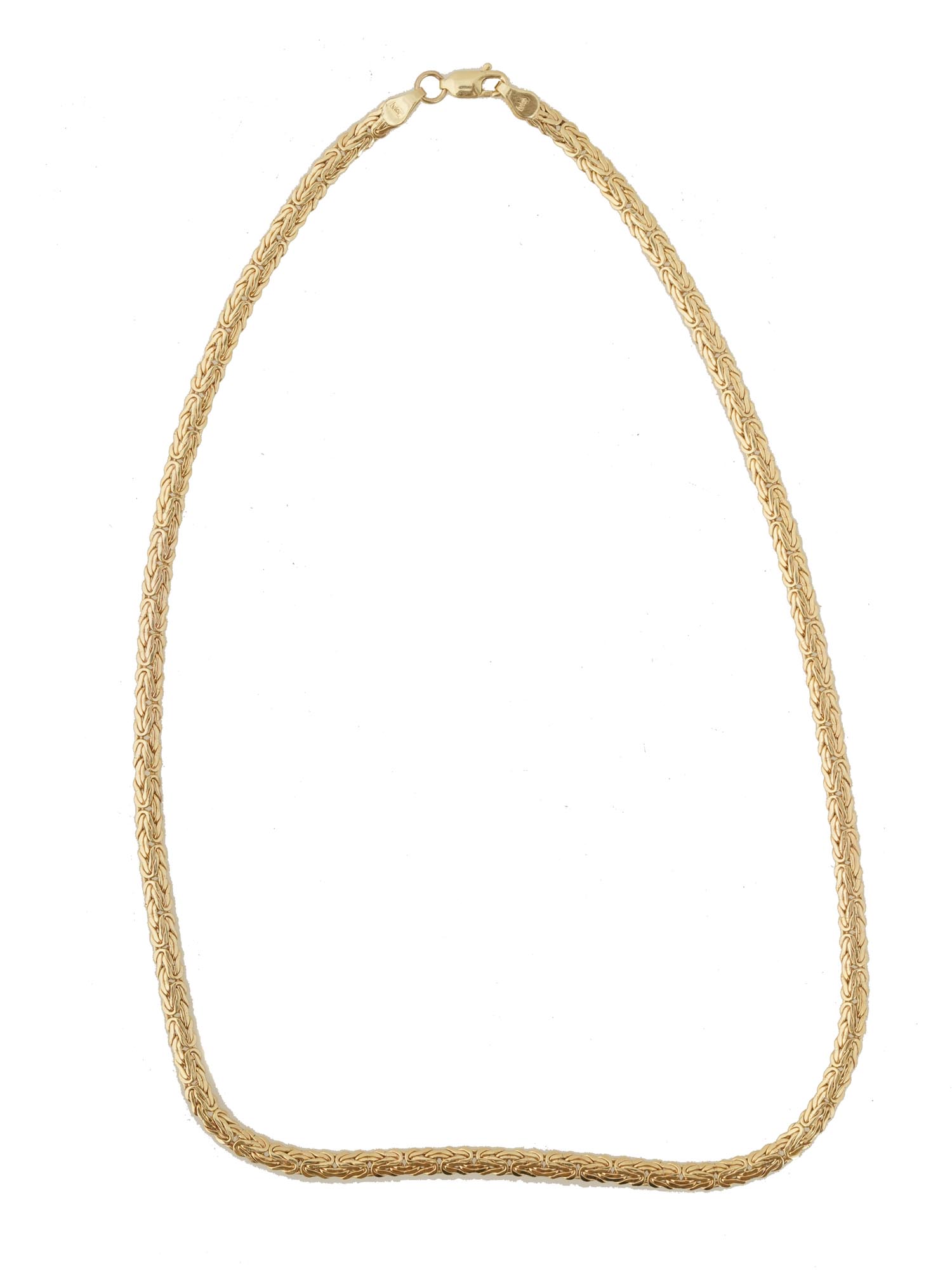 14K GOLD FLAT BYZANTINE CHAIN NECKLACE BY VIOR PIC-1